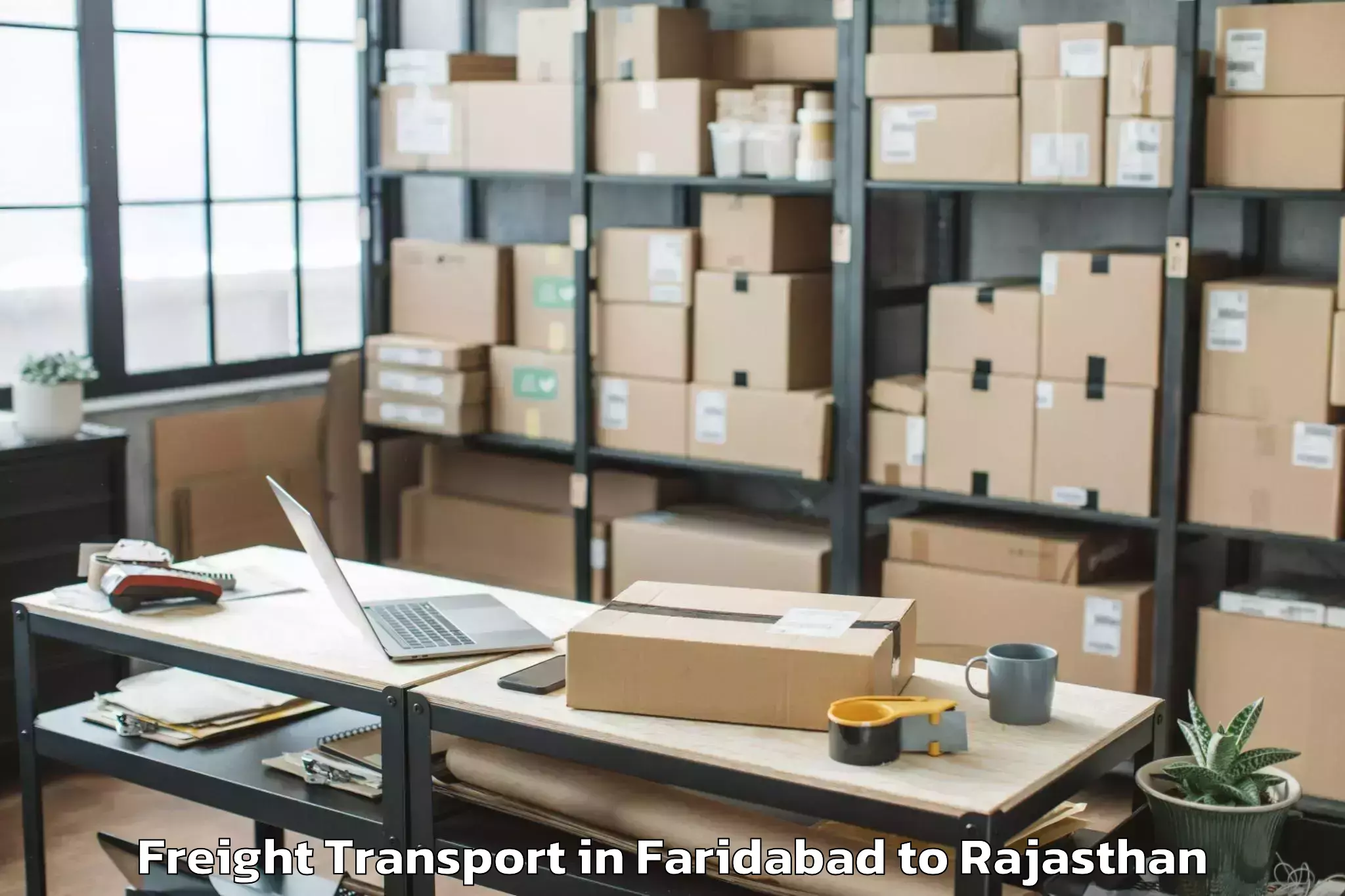 Book Faridabad to Ladnun Freight Transport Online